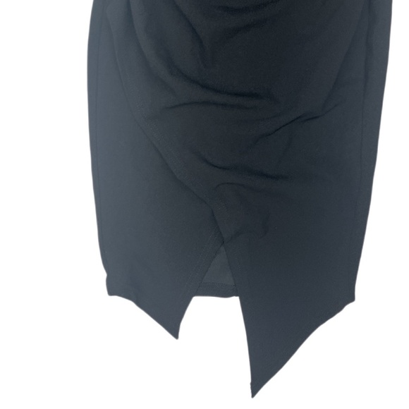 Trac size small all black strapped asymmetrical v wrapped homecoming mini dress - Picture 4 of 6